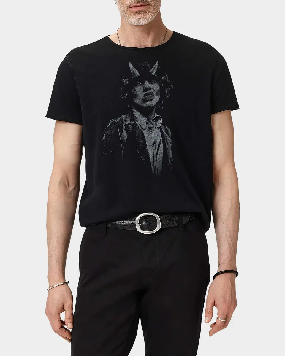 JOHN VARVATOS Men's AC/DC Highway to Hell Raw-Edge Crewneck T-Shirt | Thumbnail 4 JOHN VARVATOS Men's AC/DC Highway to Hell Raw-Edge Crewneck T-Shirt | Thumbnail 4