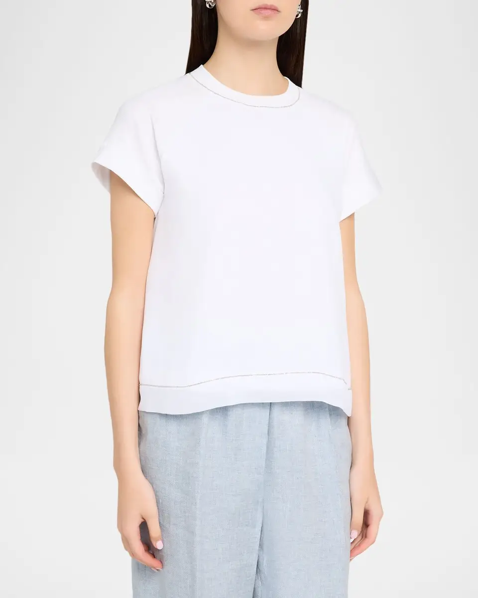 Peserico Crewneck Raglan-Sleeve Linen Shirt | Thumbnail 4 Peserico Crewneck Raglan-Sleeve Linen Shirt | Thumbnail 4