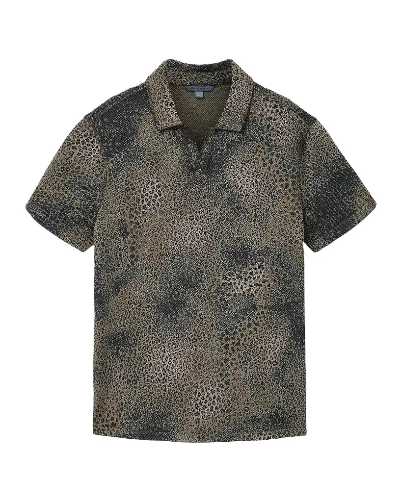 JOHN VARVATOS Men's Perkins Degrade Jacquard Polo Shirt | Image 1 JOHN VARVATOS Men's Perkins Degrade Jacquard Polo Shirt | Image 1