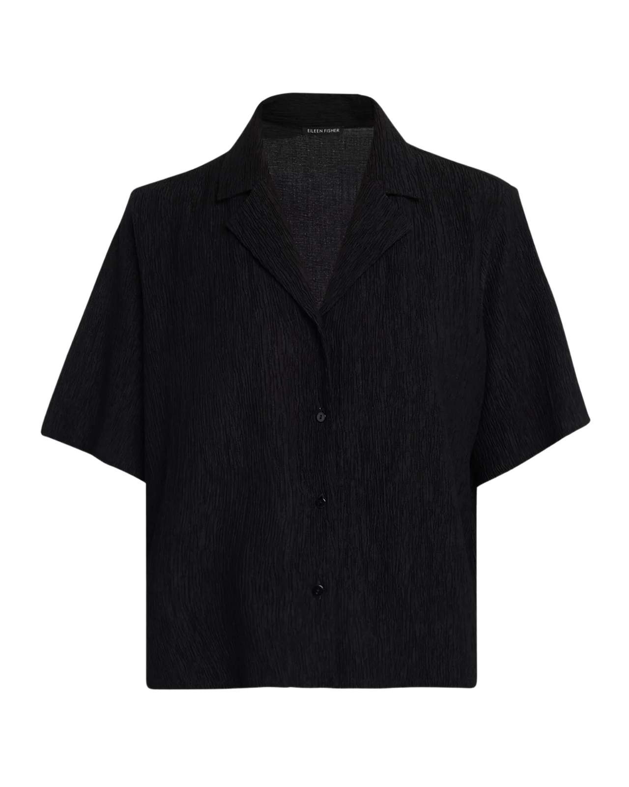Crinkled Boxy Button-Front Shirt Crinkled Boxy Button-Front Shirt