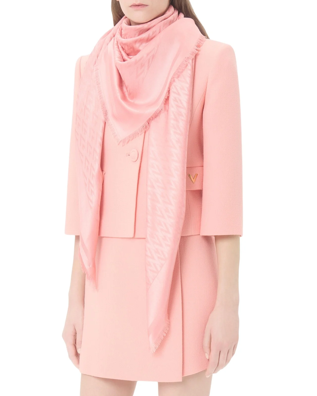 Valentino Garavani Toute La V Wool and Silk Shawl