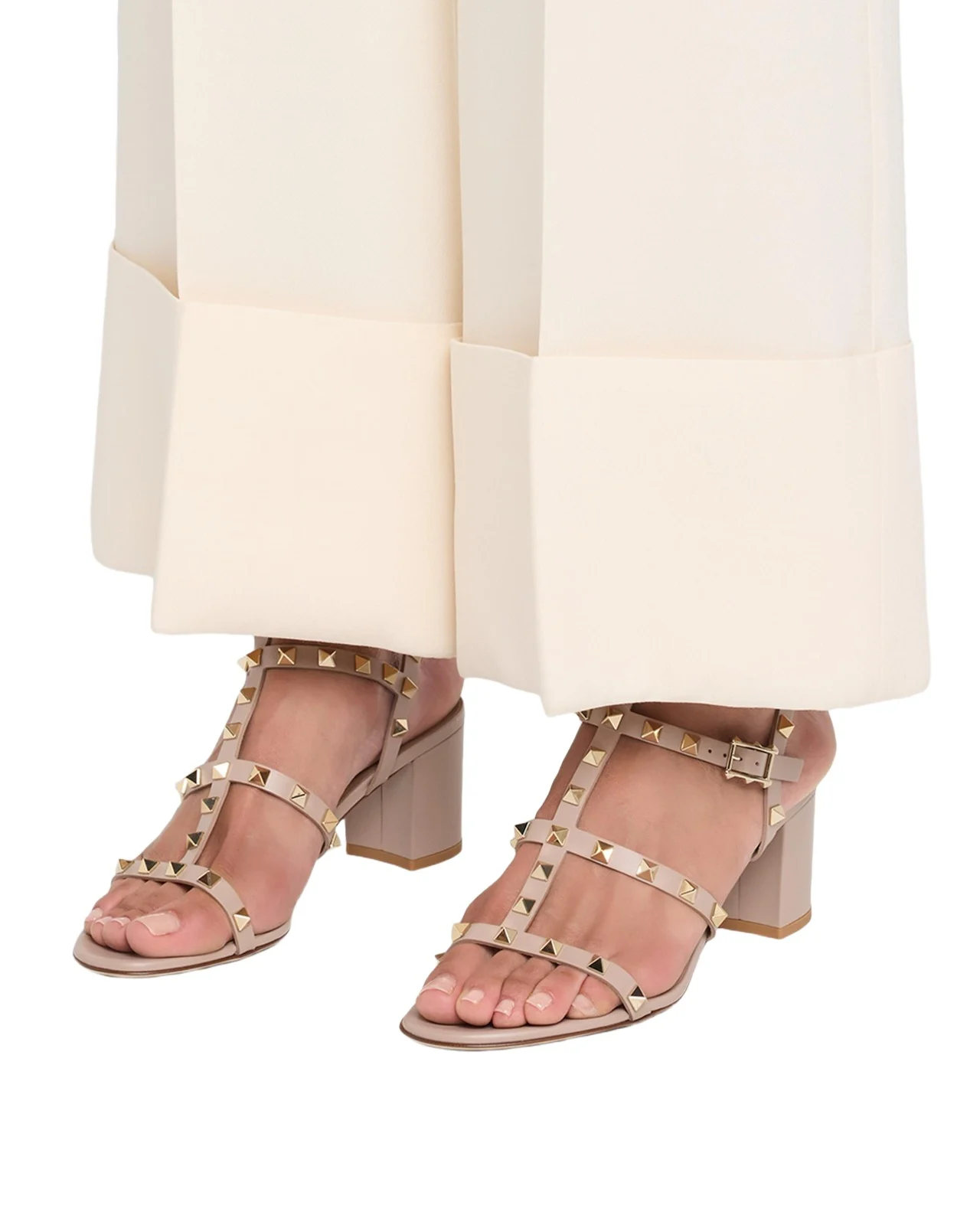 60mm Rockstud Leather Caged Sandals 60mm Rockstud Leather Caged Sandals