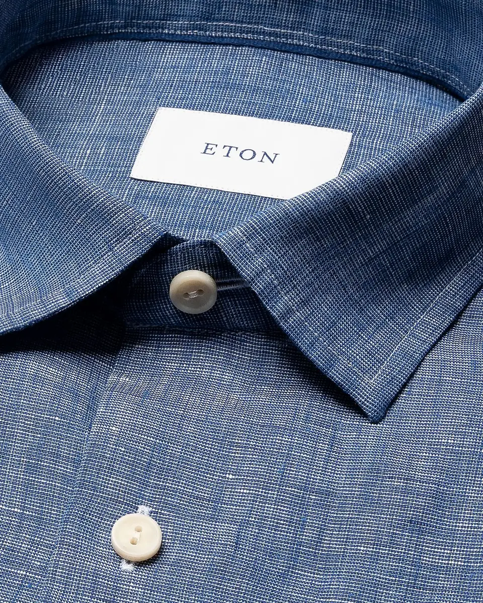 Eton Men's Solid Linen Button-Down Shirt | Thumbnail 8 Eton Men's Solid Linen Button-Down Shirt | Thumbnail 8