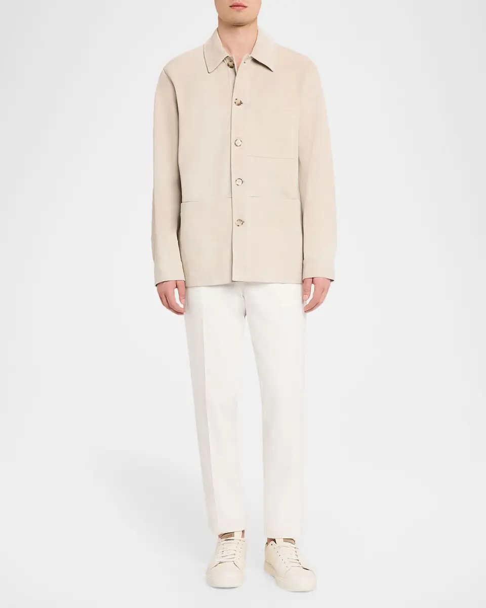 Vince Men's Suede Patch-Pocket Shirt Jacket | Thumbnail 2 Vince Men's Suede Patch-Pocket Shirt Jacket | Thumbnail 2