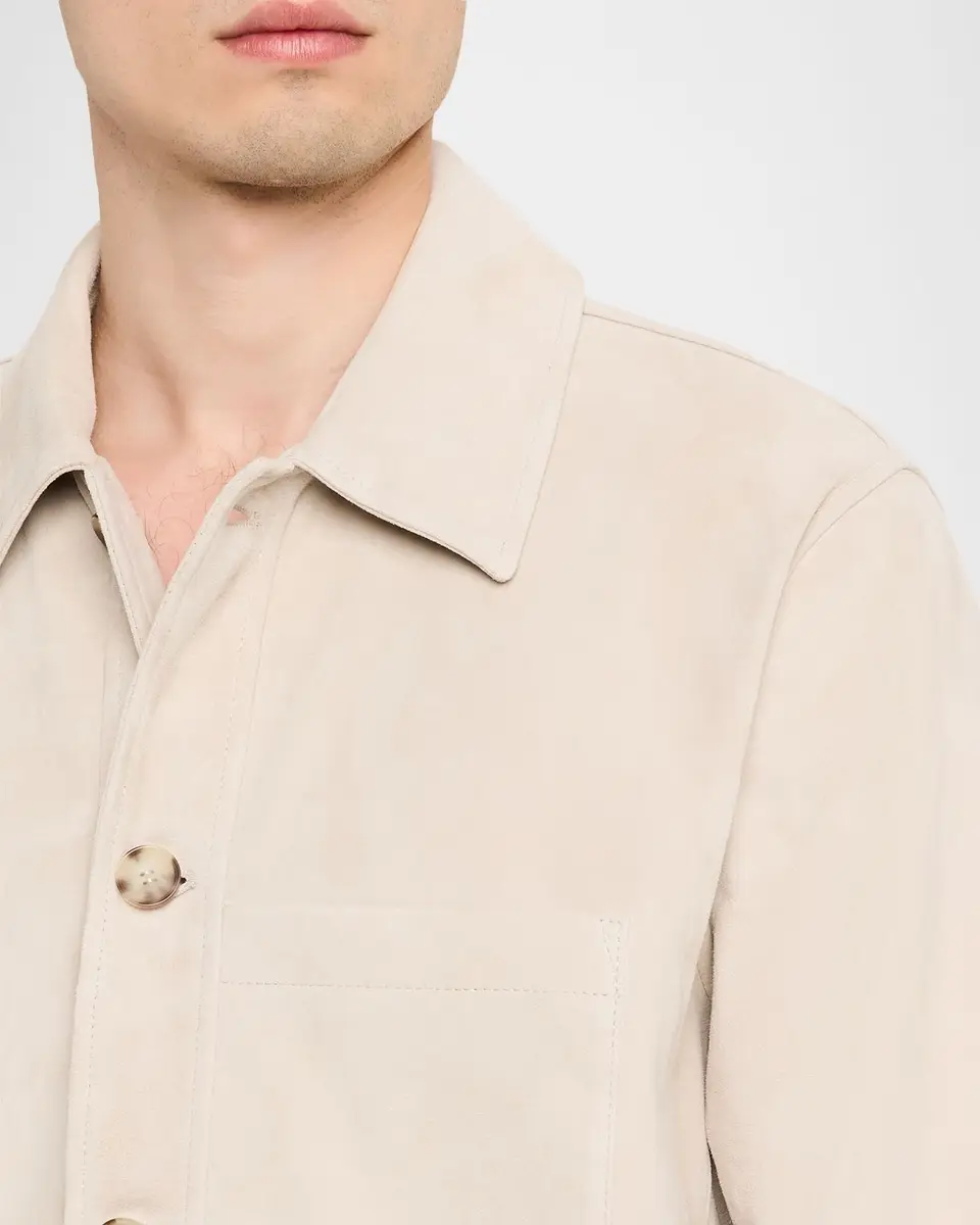 Vince Men's Suede Patch-Pocket Shirt Jacket | Thumbnail 5 Vince Men's Suede Patch-Pocket Shirt Jacket | Thumbnail 5