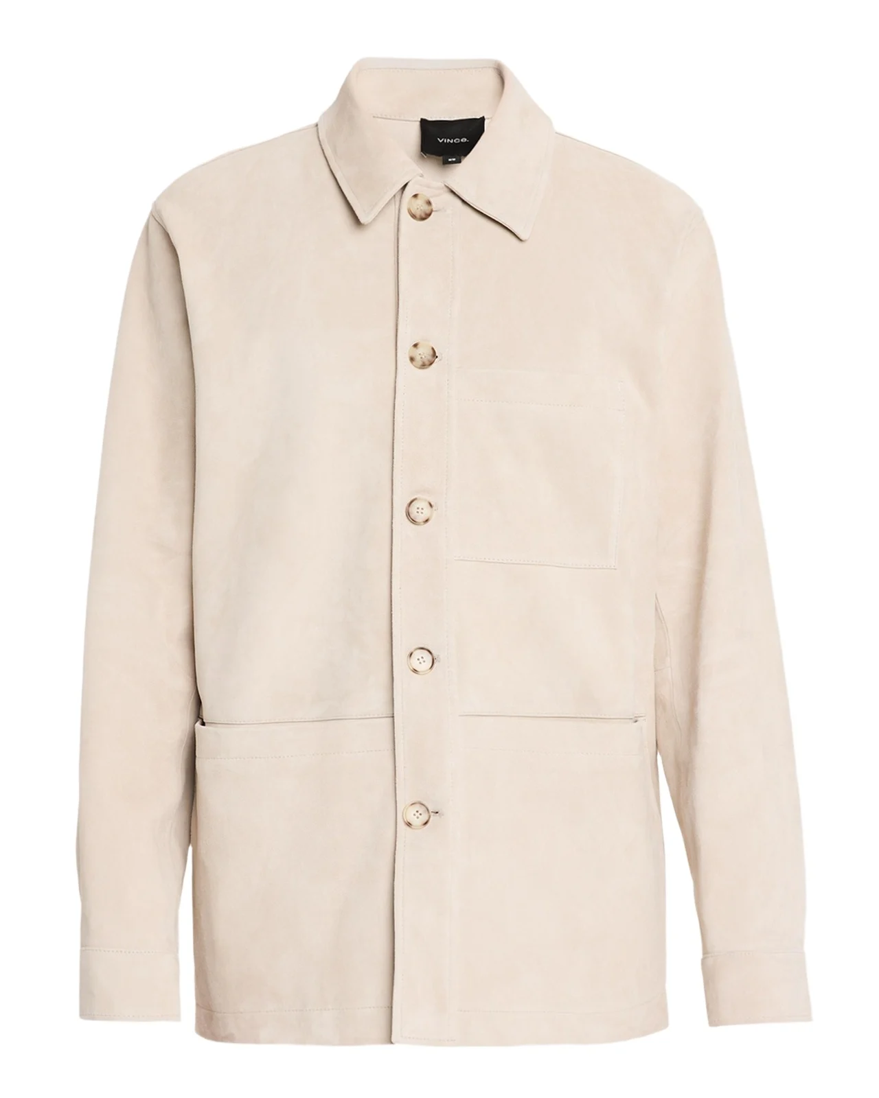 Vince Men's Suede Patch-Pocket Shirt Jacket