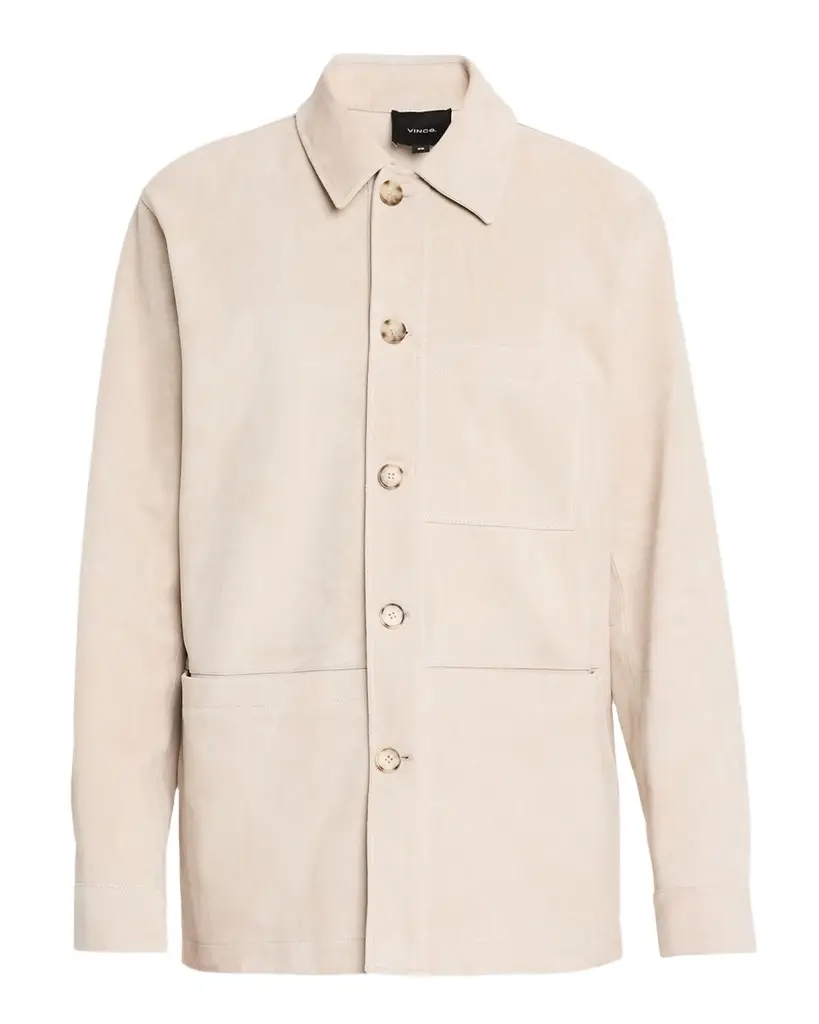 Men's Suede Patch-Pocket Shirt Jacket Men's Suede Patch-Pocket Shirt Jacket