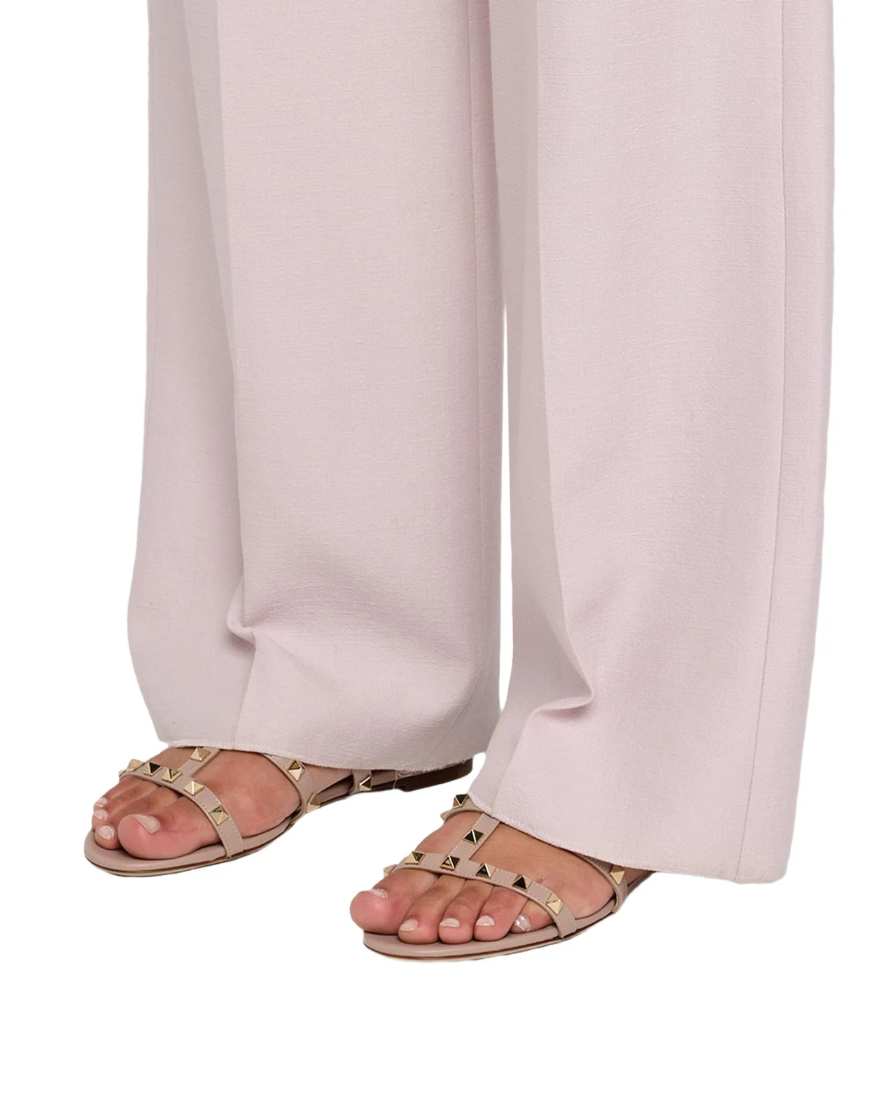 Rockstud Leather Flat Slide Sandals Rockstud Leather Flat Slide Sandals