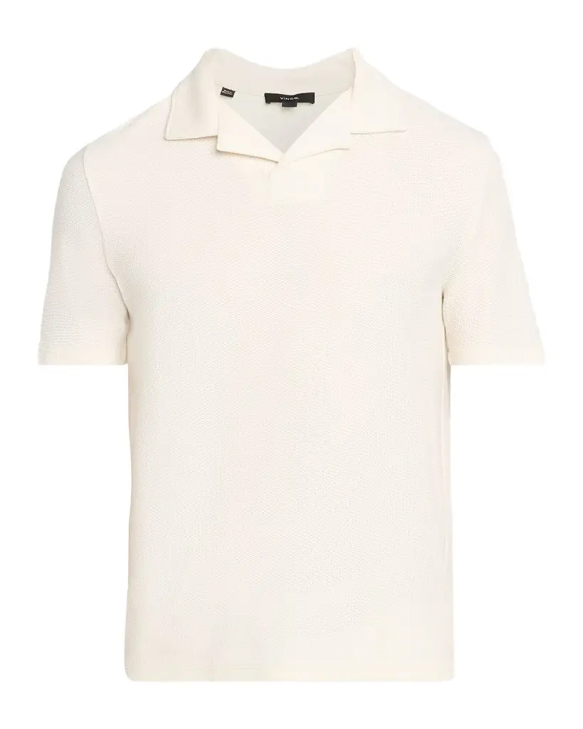 Vince Men's Honeycomb Johnny Collar Polo Shirt | Image 1 Vince Men's Honeycomb Johnny Collar Polo Shirt | Image 1