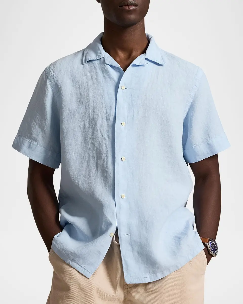 Polo Ralph Lauren Men's Classic-Fit Linen Camp Shirt | Thumbnail 4