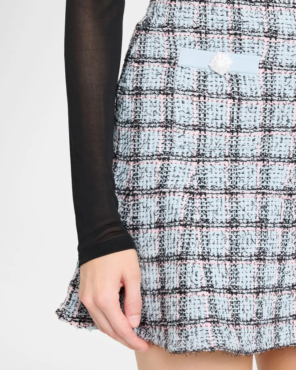 Self-Portrait Check Knit Mini Skirt | Thumbnail 5