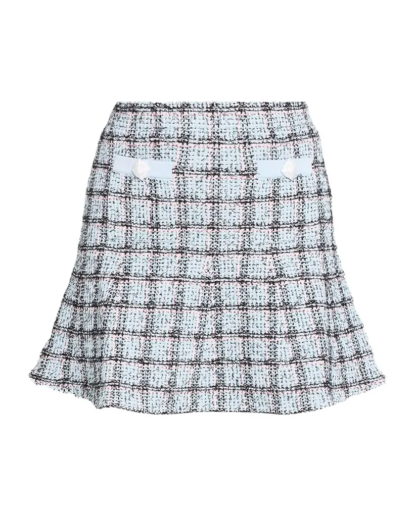 Self-Portrait Check Knit Mini Skirt | Image 1 Self-Portrait Check Knit Mini Skirt | Image 1
