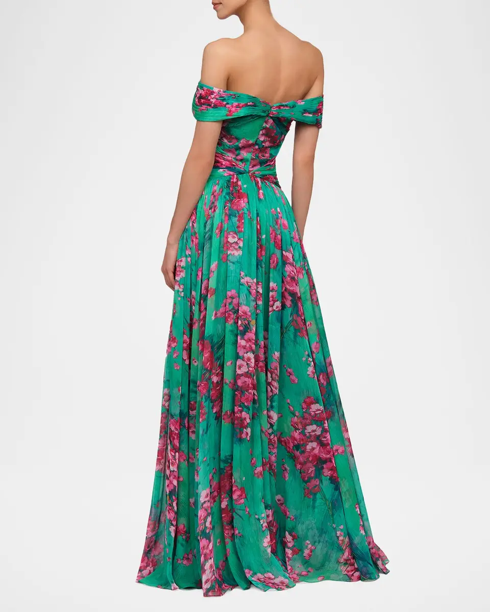 THEIA Sabina Chiffon Off-Shoulder Gown | Thumbnail 3 THEIA Sabina Chiffon Off-Shoulder Gown | Thumbnail 3