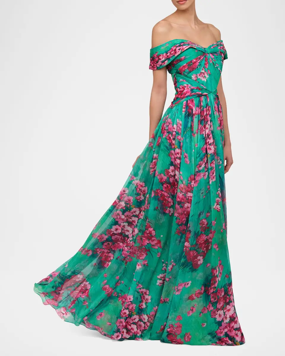 THEIA Sabina Chiffon Off-Shoulder Gown | Thumbnail 6 THEIA Sabina Chiffon Off-Shoulder Gown | Thumbnail 6