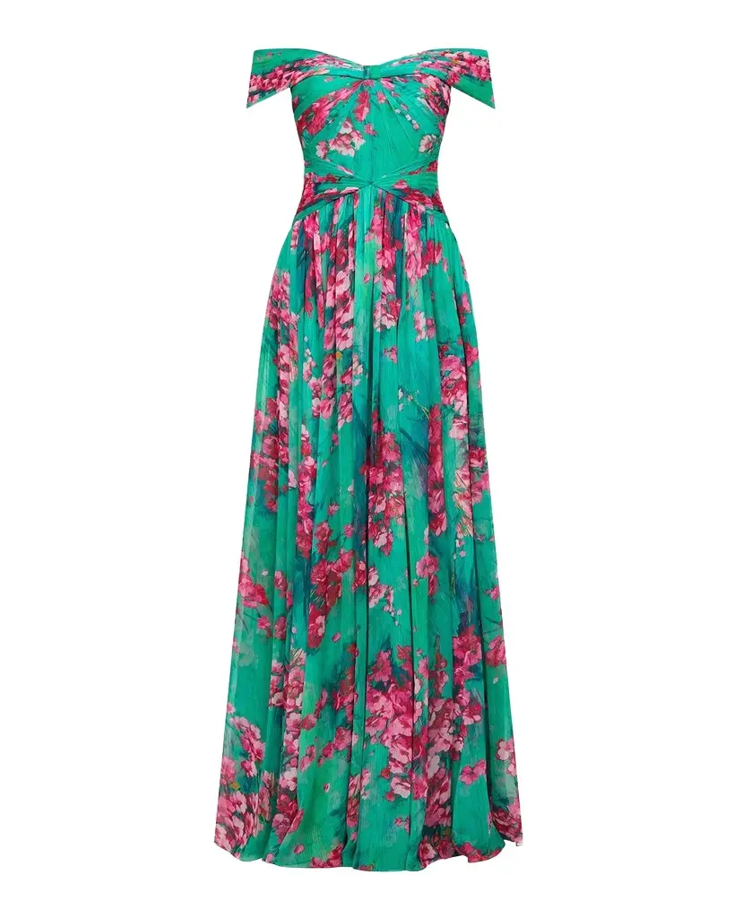 THEIA Sabina Chiffon Off-Shoulder Gown | Image 1 THEIA Sabina Chiffon Off-Shoulder Gown | Image 1