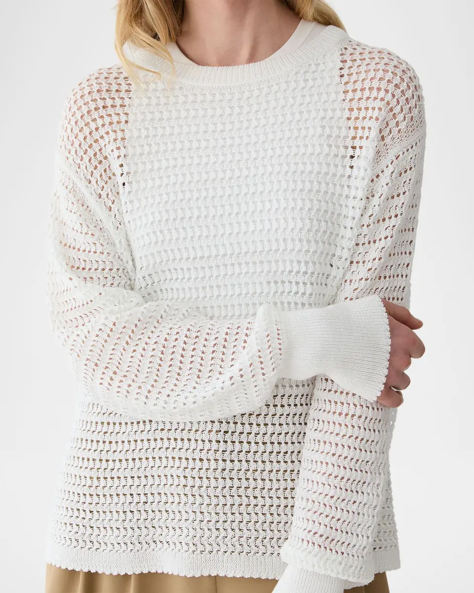 Lafayette 148 New York Open-Stitch Cotton Knit Sweater | Thumbnail 6 Lafayette 148 New York Open-Stitch Cotton Knit Sweater | Thumbnail 6