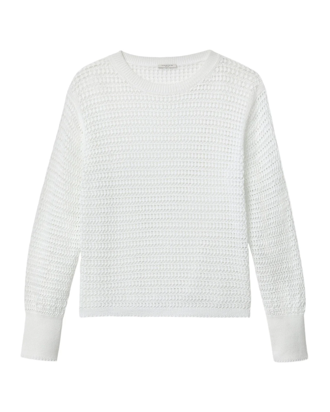 Lafayette 148 New York Open-Stitch Cotton Knit Sweater