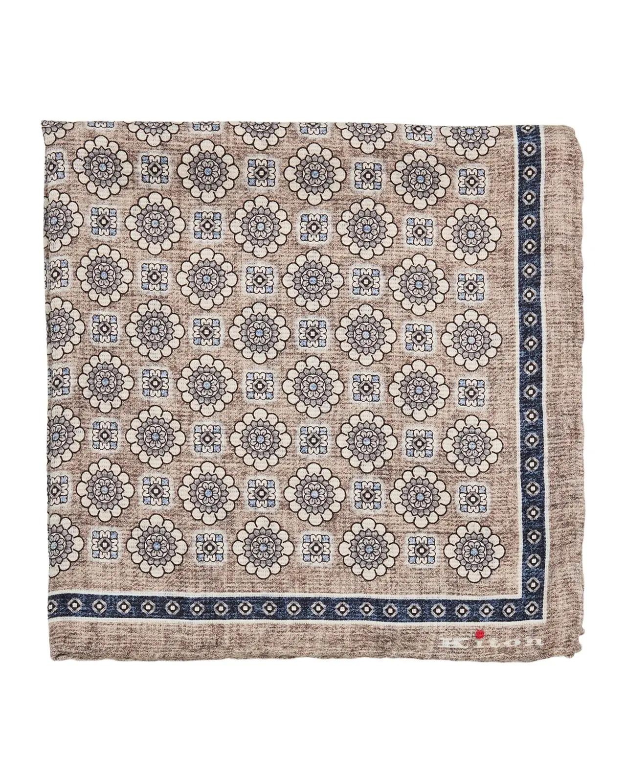 Men's Medallion-Floral Double-Face Silk Pocket Square Men's Medallion-Floral Double-Face Silk Pocket Square