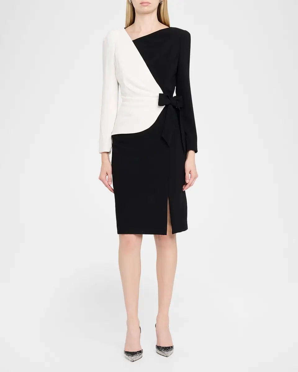 Rickie Freeman for Teri Jon Two-Tone Crepe Sheath Dress | Thumbnail 2