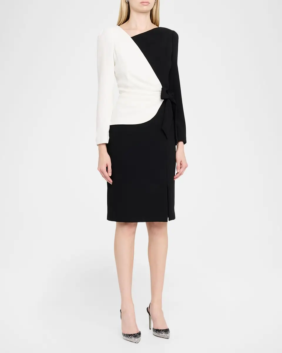 Rickie Freeman for Teri Jon Two-Tone Crepe Sheath Dress | Thumbnail 4