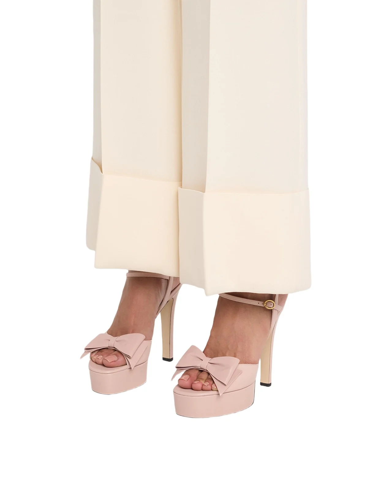 130mm Bowow Leather Platform Sandals