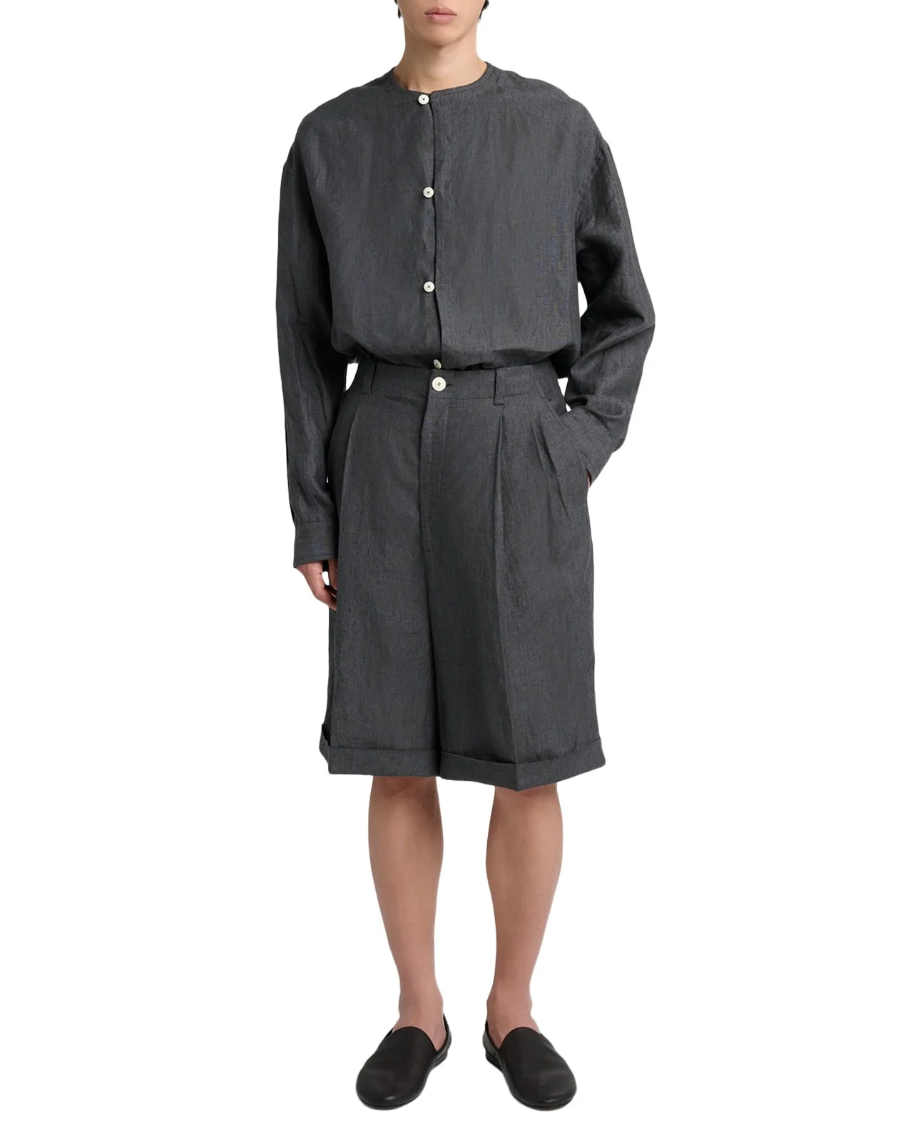 Jacquemus Men's Linen Micro-Stripe Le Shorts