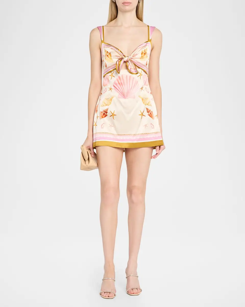 Retrofête Margarie Printed Satin Mini Dress | Thumbnail 2 Retrofête Margarie Printed Satin Mini Dress | Thumbnail 2