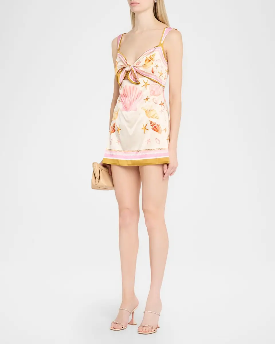 Retrofête Margarie Printed Satin Mini Dress | Thumbnail 4 Retrofête Margarie Printed Satin Mini Dress | Thumbnail 4