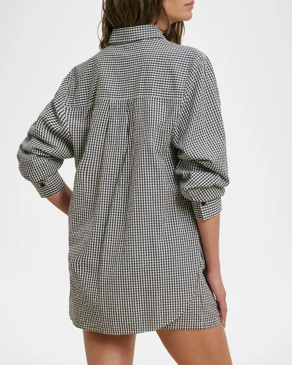 Favorite Daughter Gingham Cotton Boyfriend Shirt | Thumbnail 3
