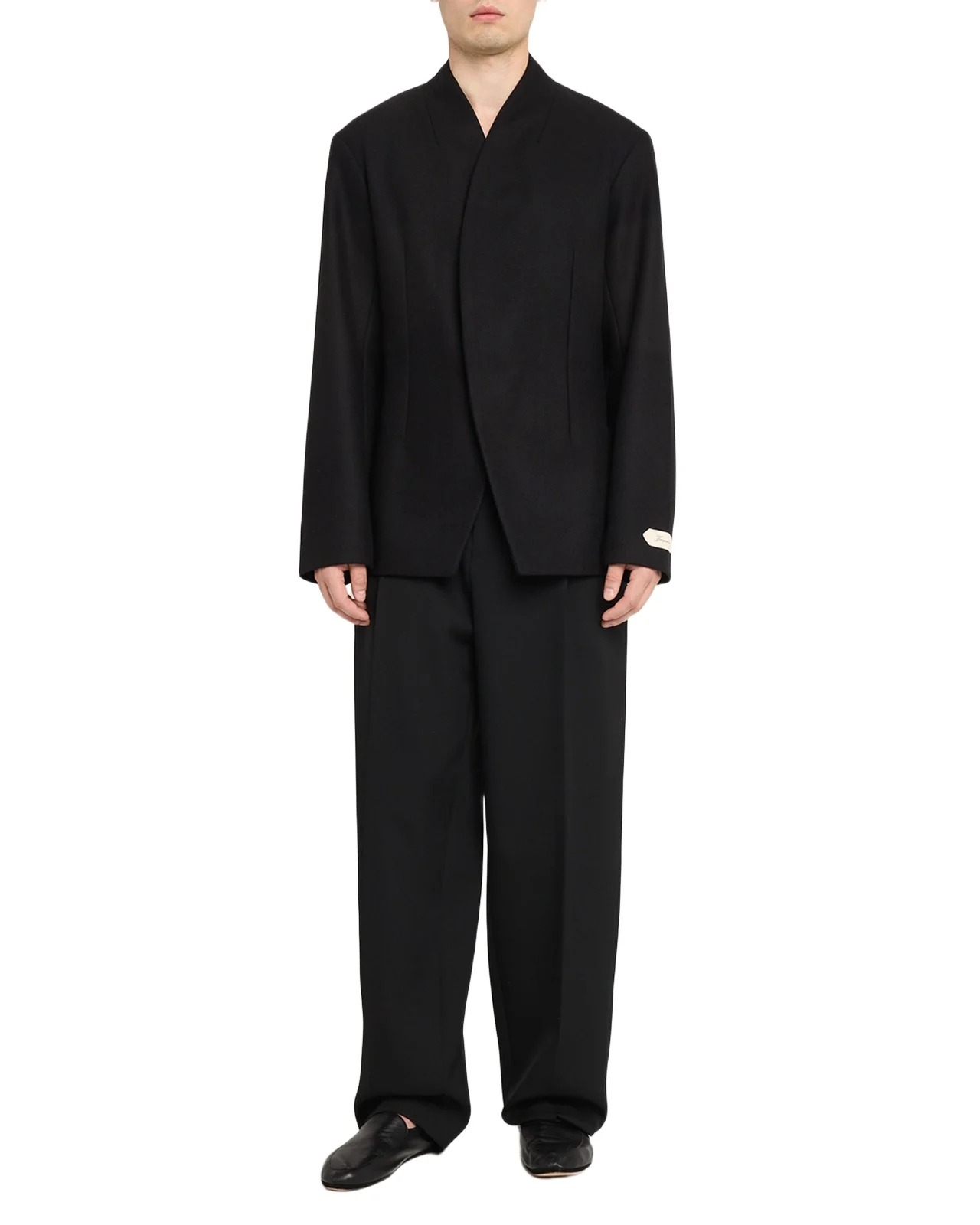 Jacquemus Men's Bastide Collarless Tailored Wool Jacket