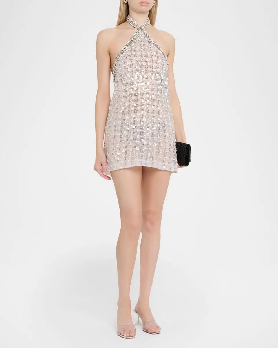Retrofête Janneth Embroidered Halter Dress | Thumbnail 4 Retrofête Janneth Embroidered Halter Dress | Thumbnail 4