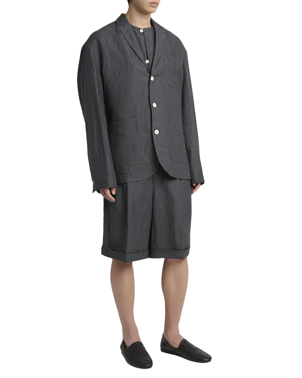 Jacquemus Men's La Veste Linen Micro-Stripe Deconstructed Sport Jacket