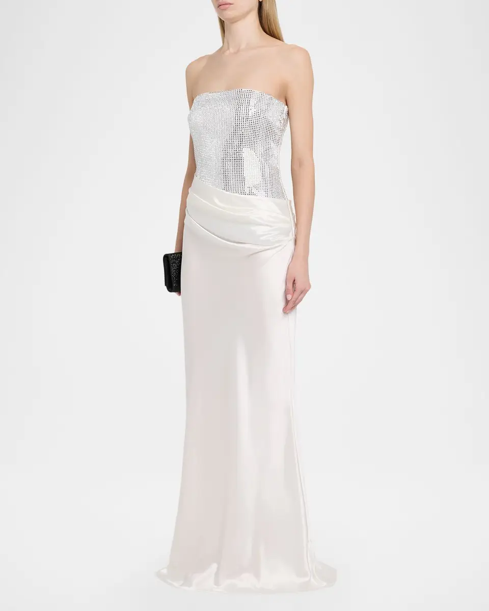 Retrofête Alexandra Strapless Sequin Draped Dress | Thumbnail 4 Retrofête Alexandra Strapless Sequin Draped Dress | Thumbnail 4