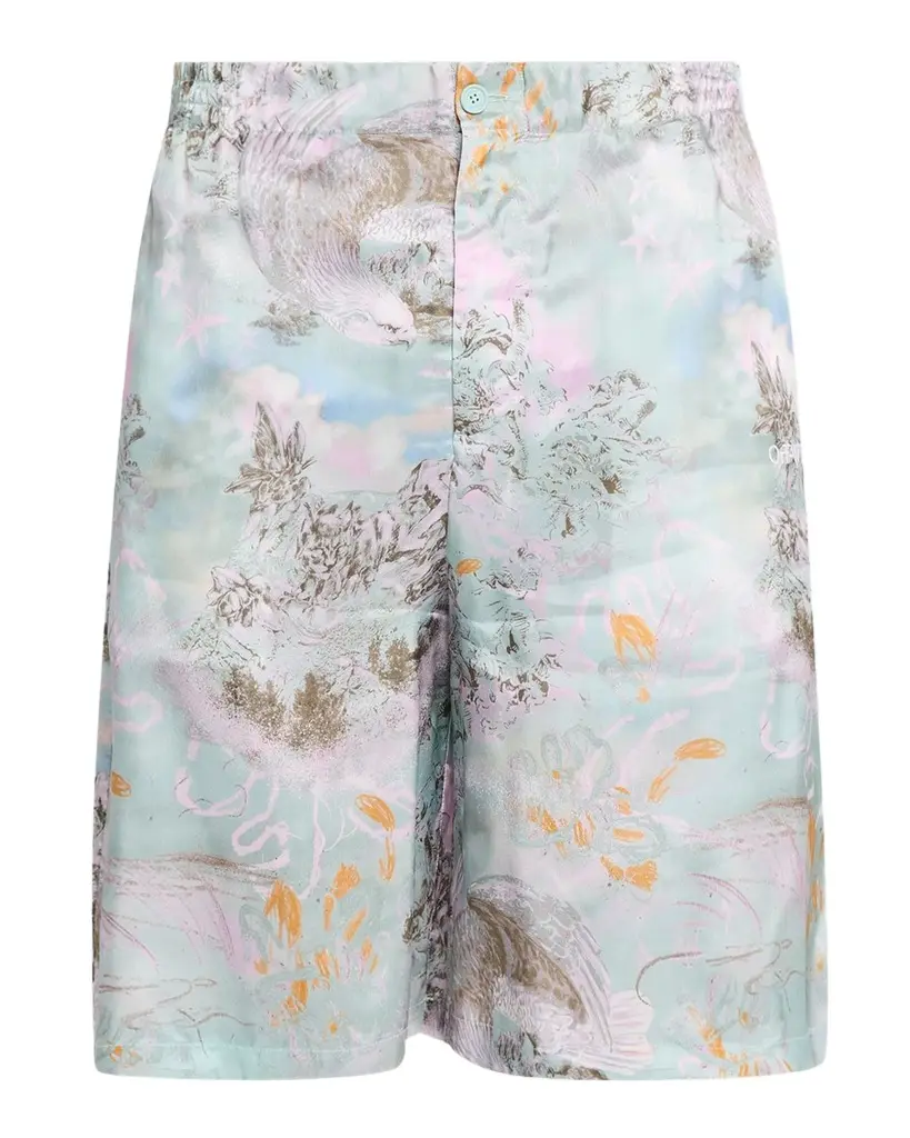 Off-White Men's Land Sky Viscose Shorts | Image 1 Off-White Men's Land Sky Viscose Shorts | Image 1