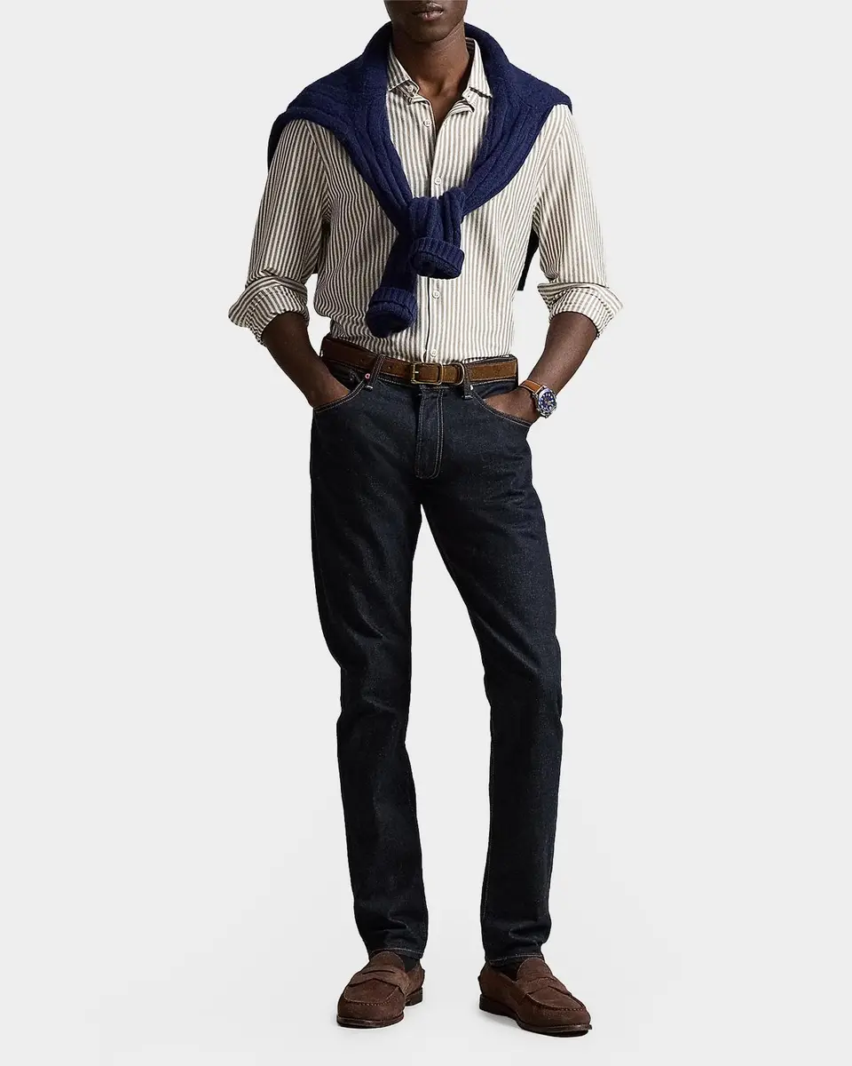 Polo Ralph Lauren Men's Pinstripe Cotton Oxford Sport Shirt | Thumbnail 2 Polo Ralph Lauren Men's Pinstripe Cotton Oxford Sport Shirt | Thumbnail 2