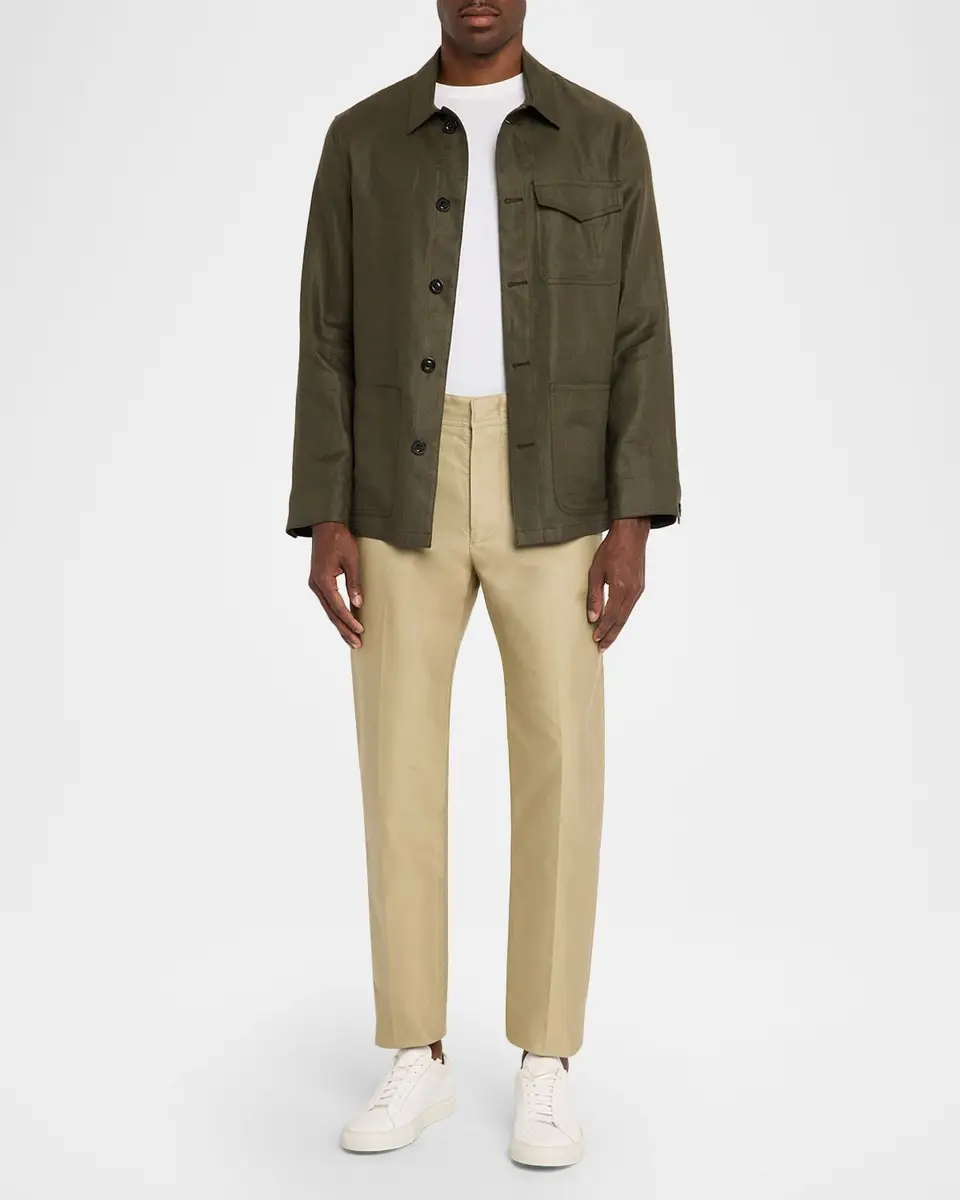 Boglioli Men's Linen Workwear Button-Front Jacket | Thumbnail 2 Boglioli Men's Linen Workwear Button-Front Jacket | Thumbnail 2