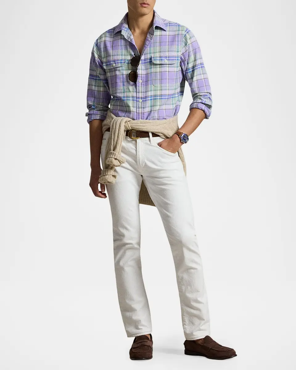 Polo Ralph Lauren Men's Classic Fit Plaid Flannel Button-Down Shirt | Thumbnail 2 Polo Ralph Lauren Men's Classic Fit Plaid Flannel Button-Down Shirt | Thumbnail 2