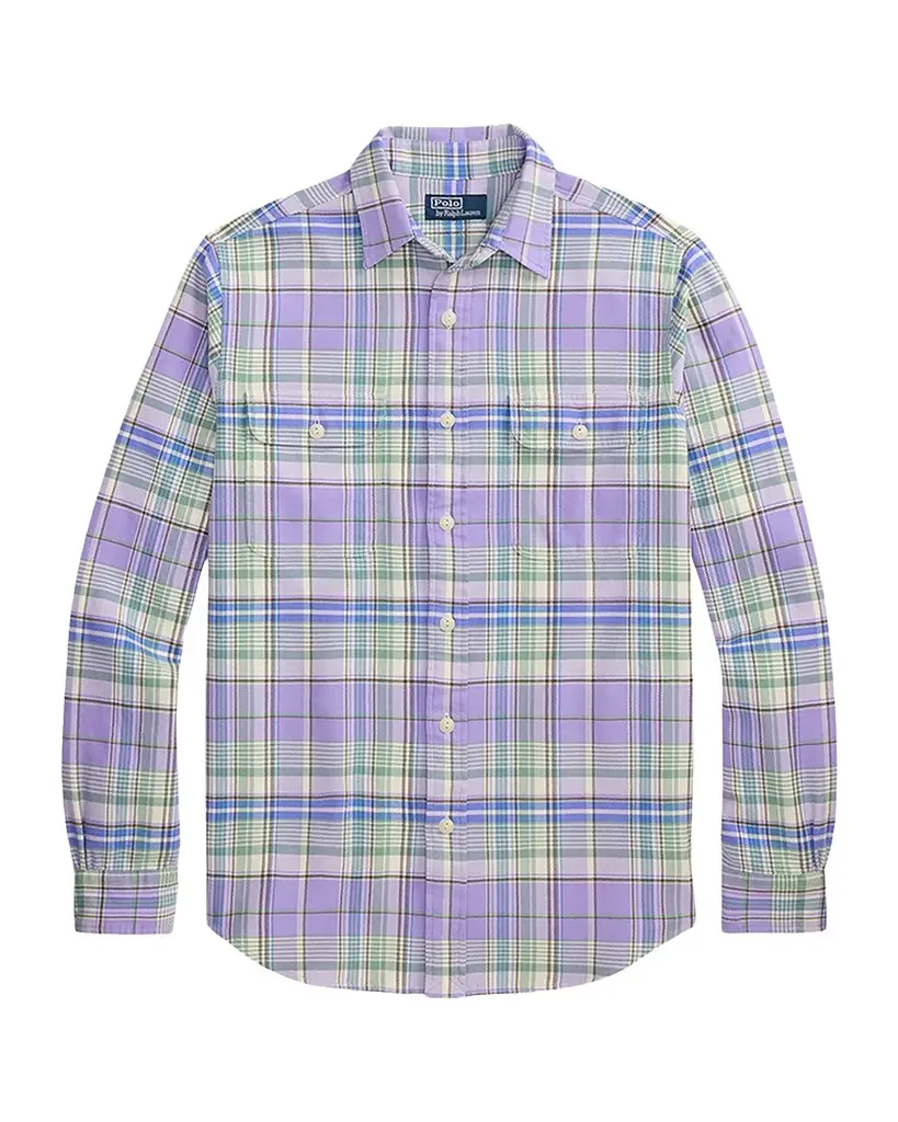 Polo Ralph Lauren Men's Classic Fit Plaid Flannel Button-Down Shirt | Image 1 Polo Ralph Lauren Men's Classic Fit Plaid Flannel Button-Down Shirt | Image 1