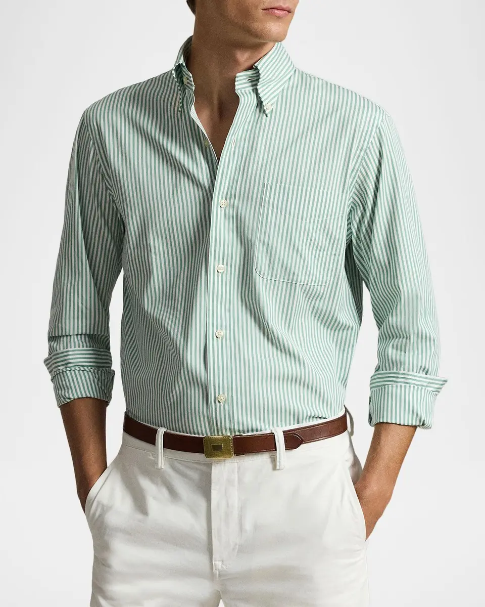 Polo Ralph Lauren Men's Poplin Bengal Stripe Sport Shirt | Thumbnail 4 Polo Ralph Lauren Men's Poplin Bengal Stripe Sport Shirt | Thumbnail 4