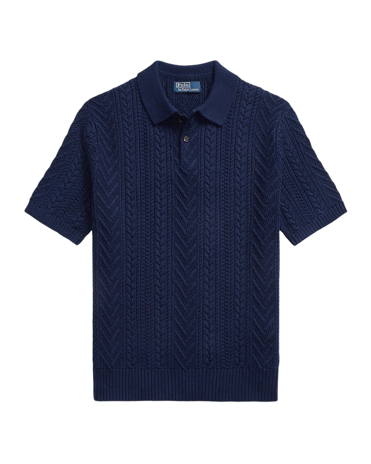 Polo Ralph Lauren Men's Cotton Aran Knit Short-Sleeve Polo Sweater