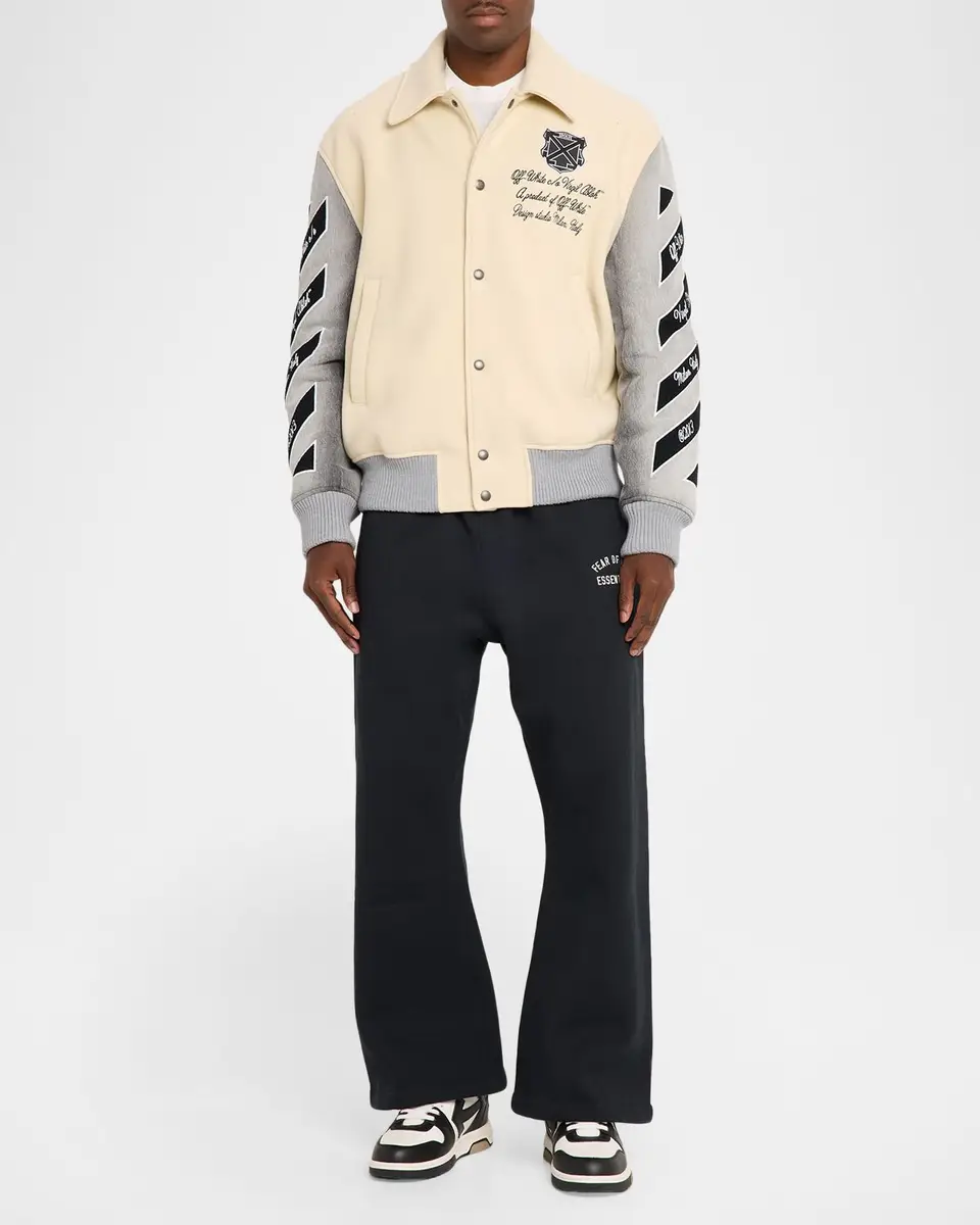 Off-White Men's Diagonals Logo Varsity Jacket | Thumbnail 2 Off-White Men's Diagonals Logo Varsity Jacket | Thumbnail 2