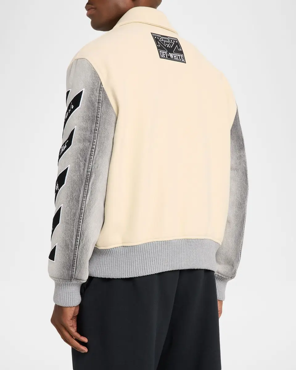 Off-White Men's Diagonals Logo Varsity Jacket | Thumbnail 3 Off-White Men's Diagonals Logo Varsity Jacket | Thumbnail 3