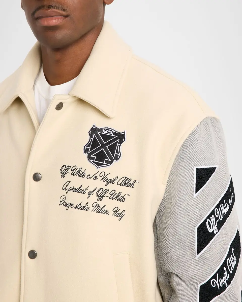 Off-White Men's Diagonals Logo Varsity Jacket | Thumbnail 5 Off-White Men's Diagonals Logo Varsity Jacket | Thumbnail 5