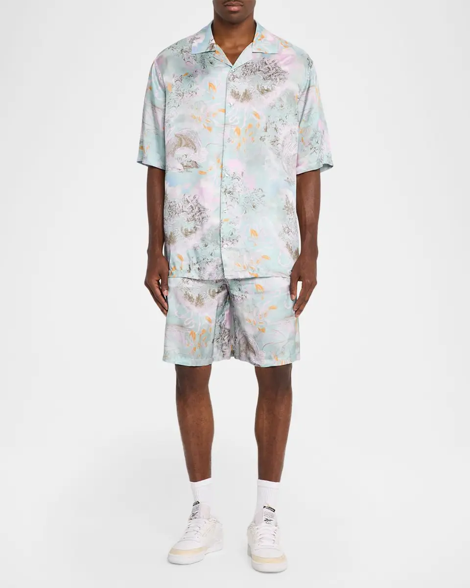 Off-White Men's Land Sky Viscose Short-Sleeve Shirt | Thumbnail 2 Off-White Men's Land Sky Viscose Short-Sleeve Shirt | Thumbnail 2