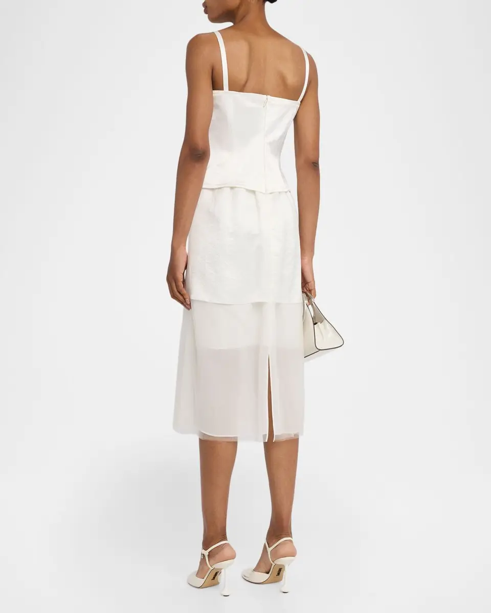 Jason Wu Collection Sleeveless Washed Twill Layered Midi Dress | Thumbnail 3 Jason Wu Collection Sleeveless Washed Twill Layered Midi Dress | Thumbnail 3