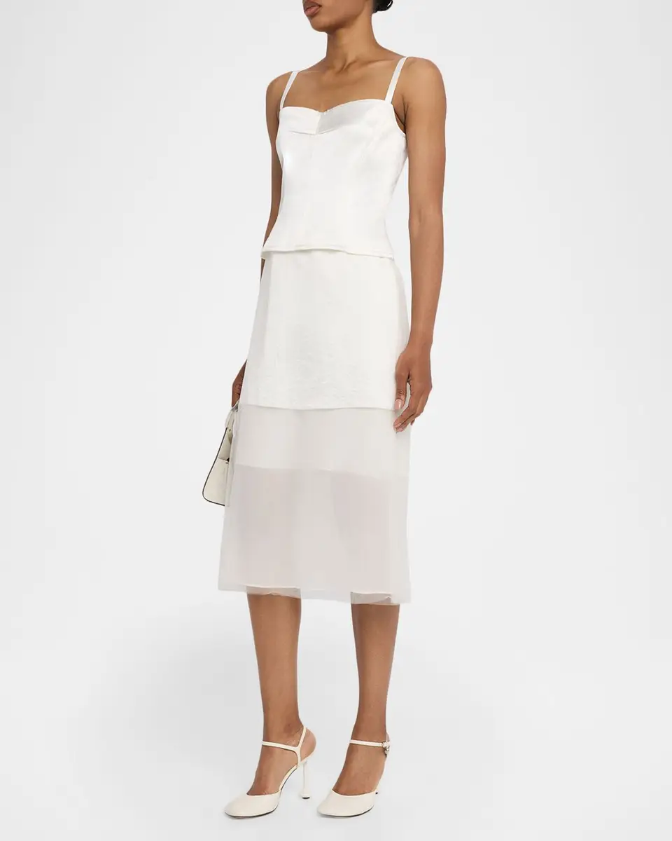 Jason Wu Collection Sleeveless Washed Twill Layered Midi Dress | Thumbnail 4 Jason Wu Collection Sleeveless Washed Twill Layered Midi Dress | Thumbnail 4