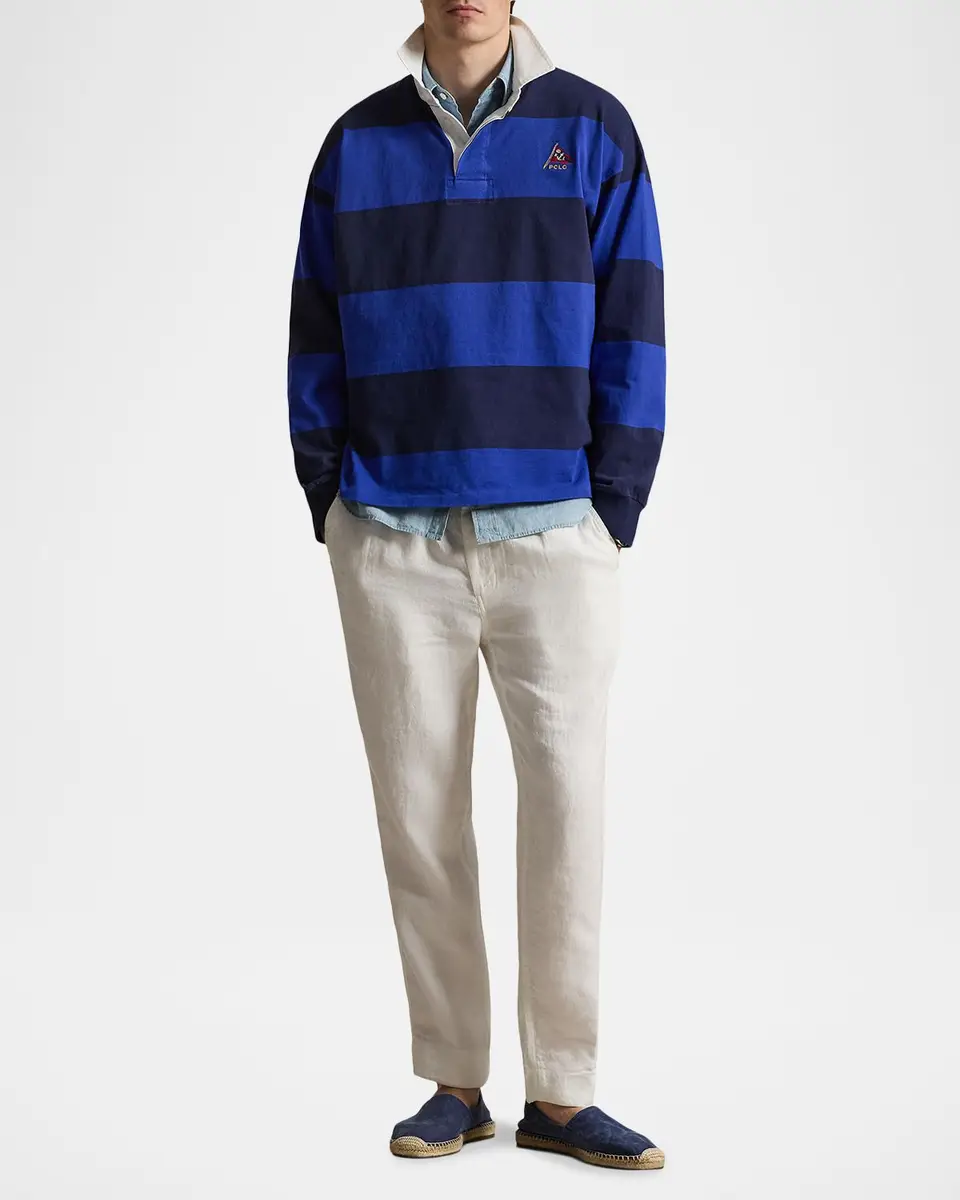 Polo Ralph Lauren Men's Stripe Jersey Rugby Shirt | Thumbnail 2