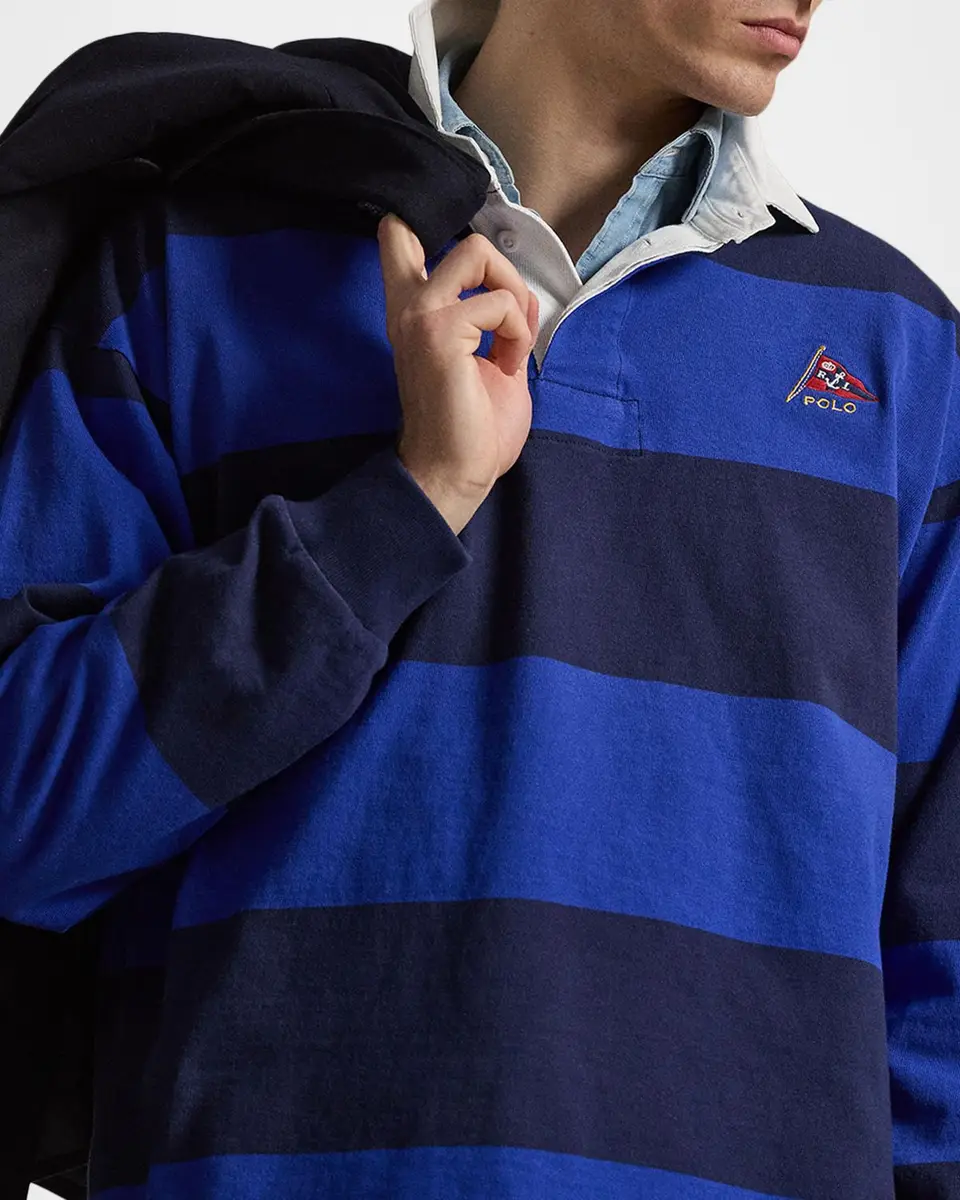 Polo Ralph Lauren Men's Stripe Jersey Rugby Shirt | Thumbnail 6
