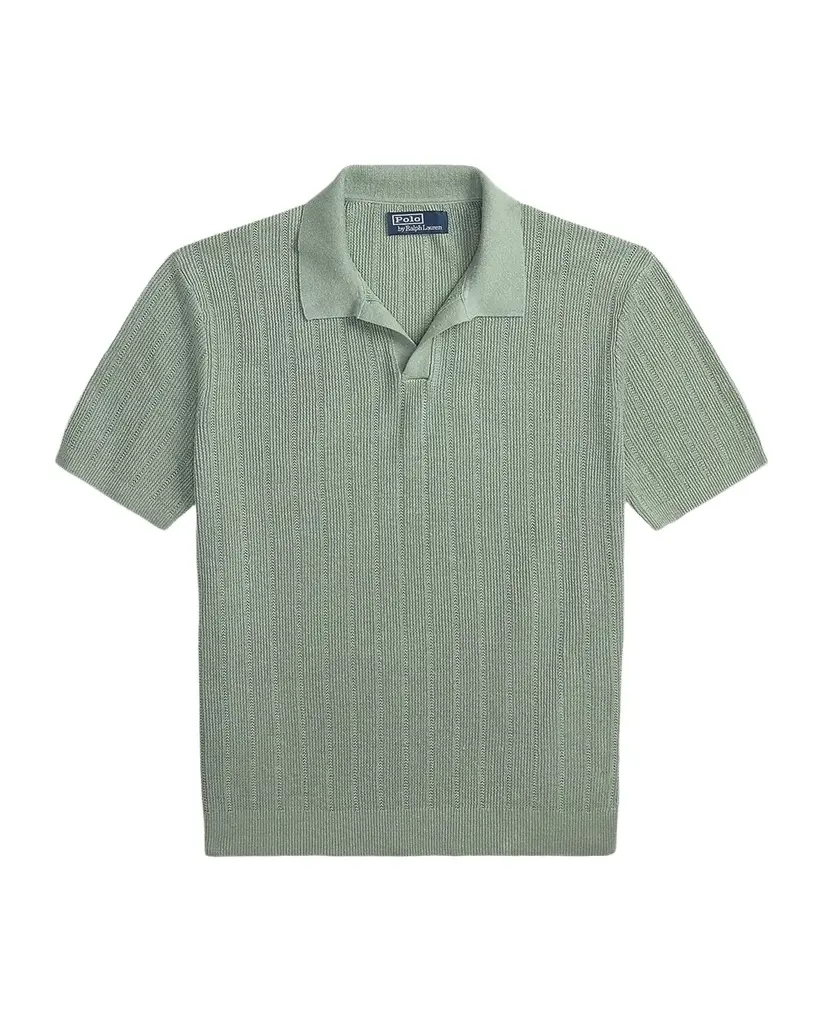 Polo Ralph Lauren Men's Linen Pointelle Knit Short Sleeve Sweater | Image 1 Polo Ralph Lauren Men's Linen Pointelle Knit Short Sleeve Sweater | Image 1