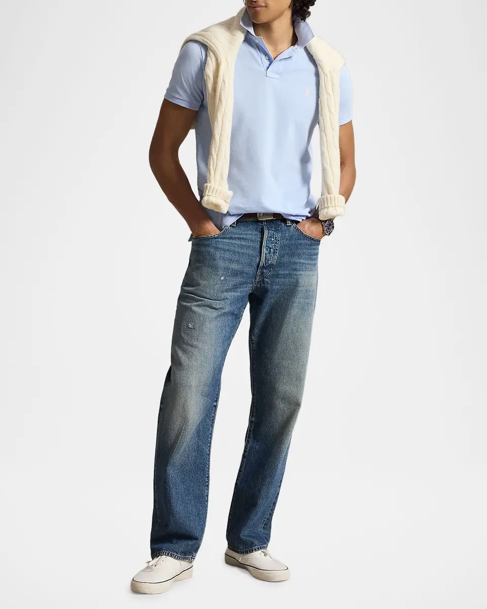 Polo Ralph Lauren Men's Cotton Mesh Embroidered-Pony Polo Shirt | Thumbnail 2 Polo Ralph Lauren Men's Cotton Mesh Embroidered-Pony Polo Shirt | Thumbnail 2